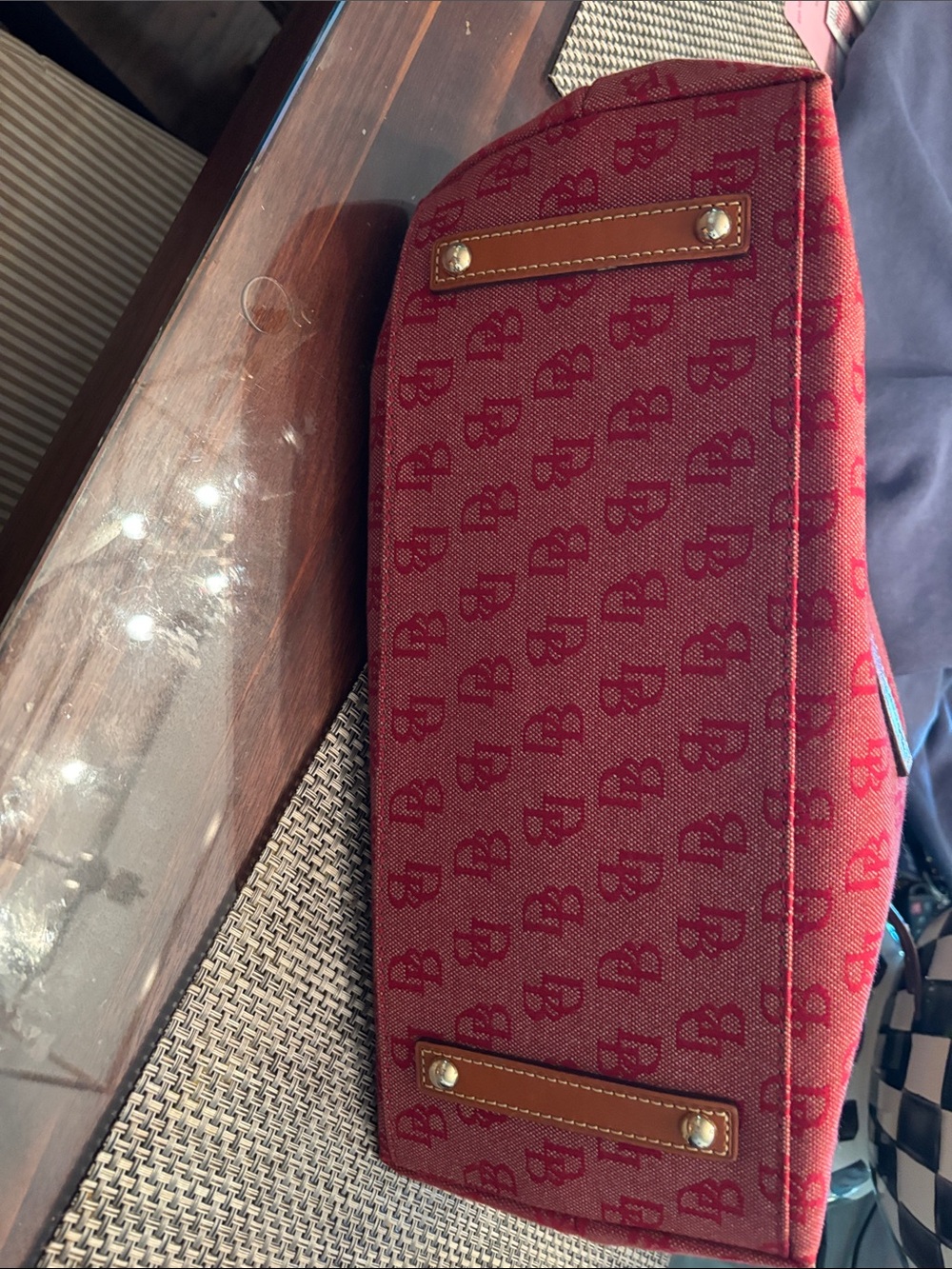 Dooney & Bourke Red Signature Canvas Shoulder Hobo - Picture 5 of 6